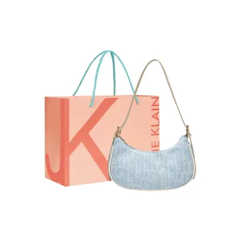 JANE KLAIN Canvas Shoulder Bag, Crescent Bag, One Shoulder Handbag Small Size Women's Light Blue