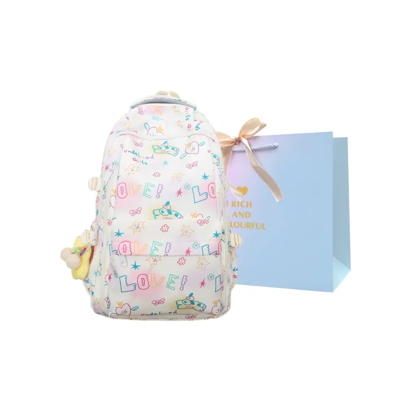 SUPERCUTE Nylon Backpack Women's Black/White-4