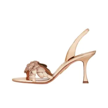 AQUAZZURA Galactic Flower Strap Sandals 7.5cm Women's Rose Gold