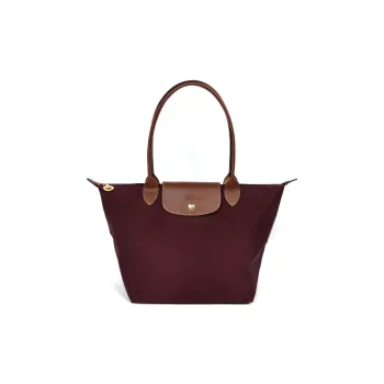 LONGCHAMP Le Pliage Recycled Polyamide With Canvas Shoulder Bag Medium Size Women's Burgundy