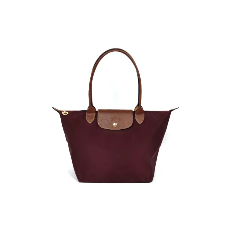 LONGCHAMP Le Pliage Recycled Polyamide With Canvas Shoulder Bag Medium Size Women's Burgundy-0
