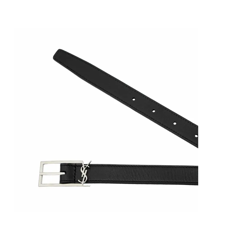 SAINT LAURENT New Cassandre Buckle Belt-3
