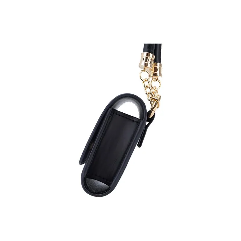 Palladium Polyurethane Earphone Case Storage Bag Unisex Black Oyster-1