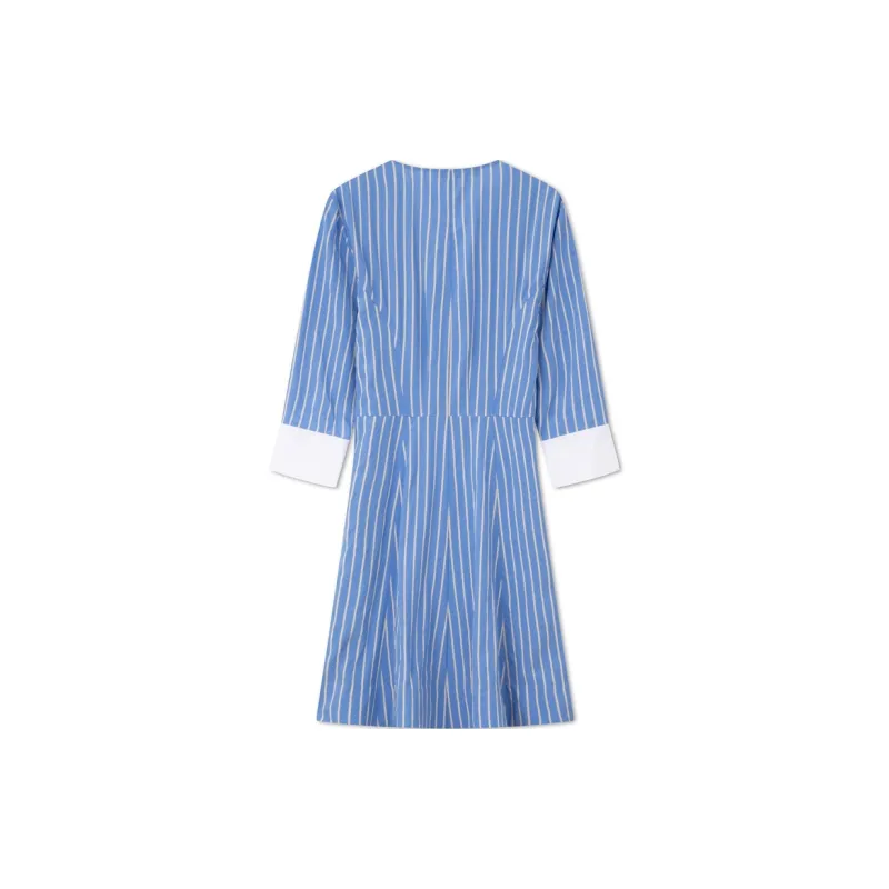 Tommy Hilfiger Long Sleeved Dresses Women's Blue White Stripes-1