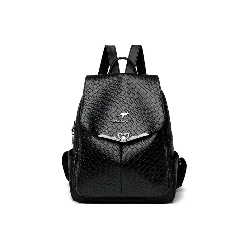 BAODIDAISHU PU Handbag Shoulder Bag Backpack Regular Women's Black/Brown-2