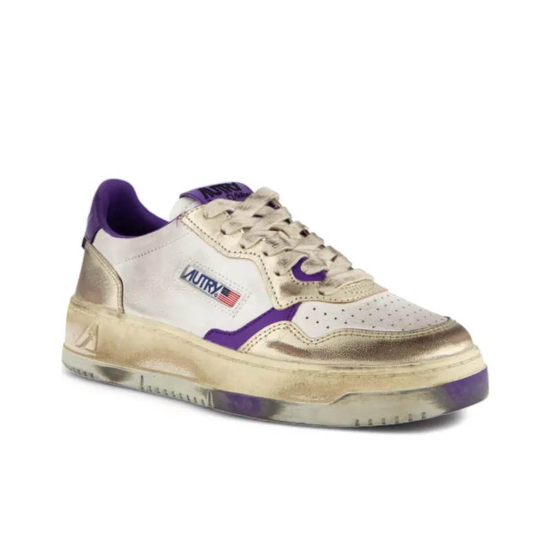 AUTRY Super Vintage Low Top Skateboard Shoes Women's White Purple-1