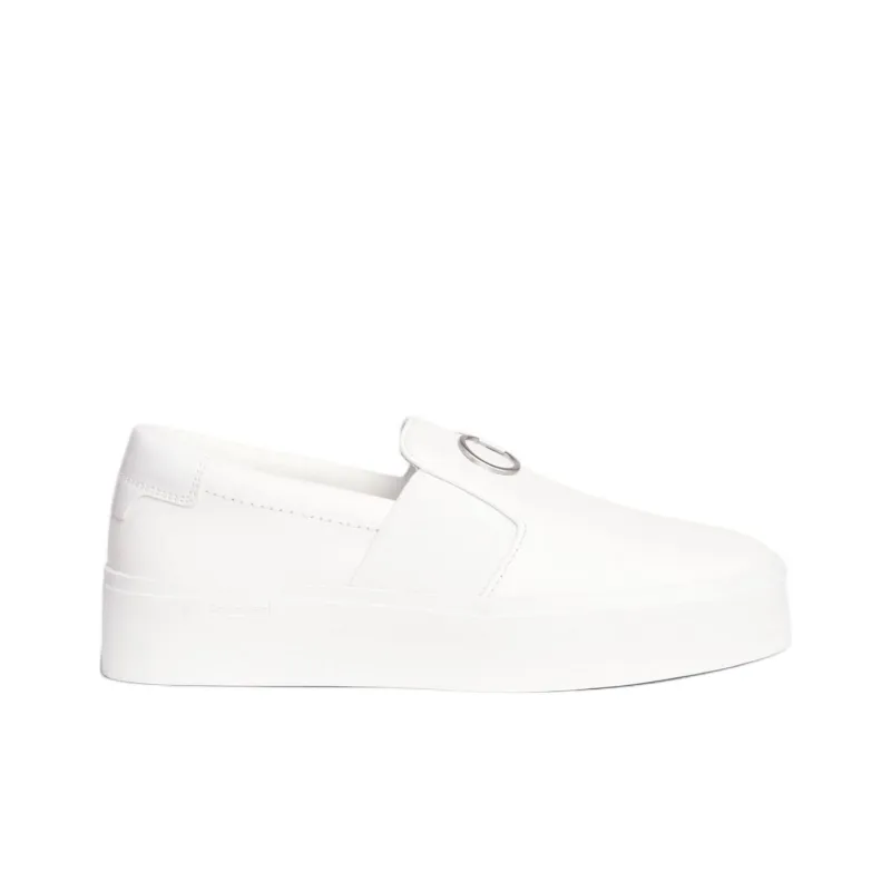 CALVIN KLEIN Low-Top Skateboard Shoes 4cm Women's White-1