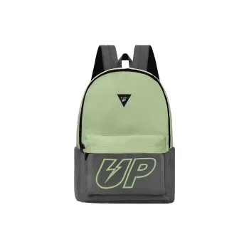 TURN UP Polyester Backpack Unisex Green Gray