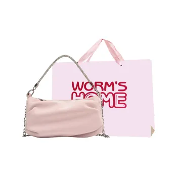 Worm's Home PU Crossbody One Shoulder Handbag Regular Women's White/Black/Pink