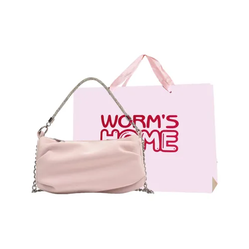 Worm's Home PU Crossbody One Shoulder Handbag Regular Women's White/Black/Pink