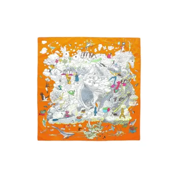 HERMES Sur Mon Nuage Silk Scarves Women's