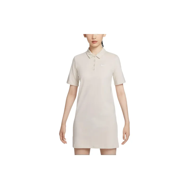 Nike Sportswear Short-Sleeved Dresses Women's Light Redwood Umber/White-1