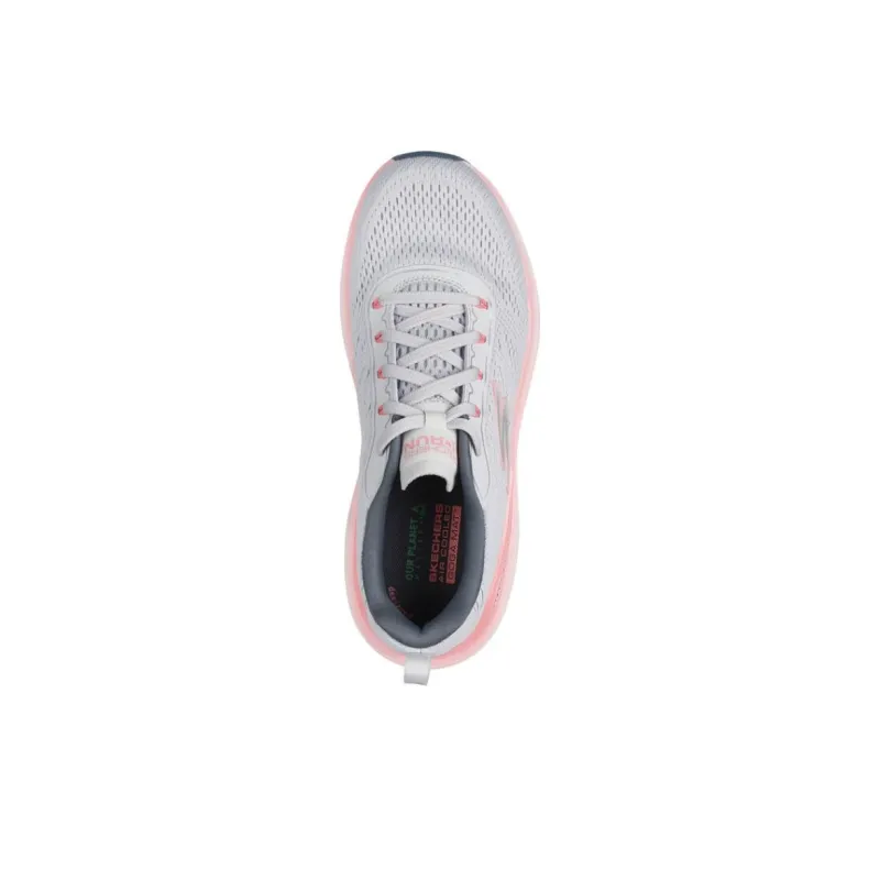 Skechers Max Cushioning Slip Resistant Breathable Rebound Low Top Casual Running Shoes Women's Gray Pink-3