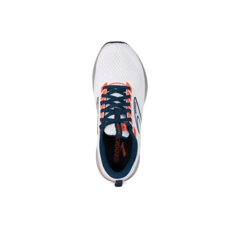 Brooks Anti Slip Wear Resistant Low Top Shoes Men's White Orange Blue-2