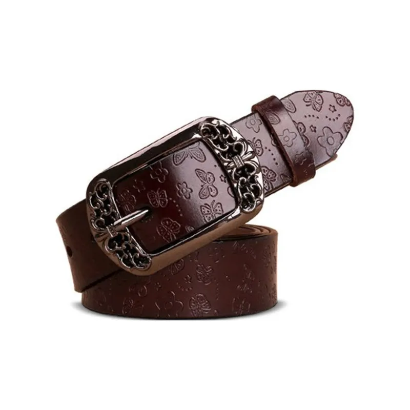 VINEY Split Cow Leather Belts Women's Width 2.5cm-0