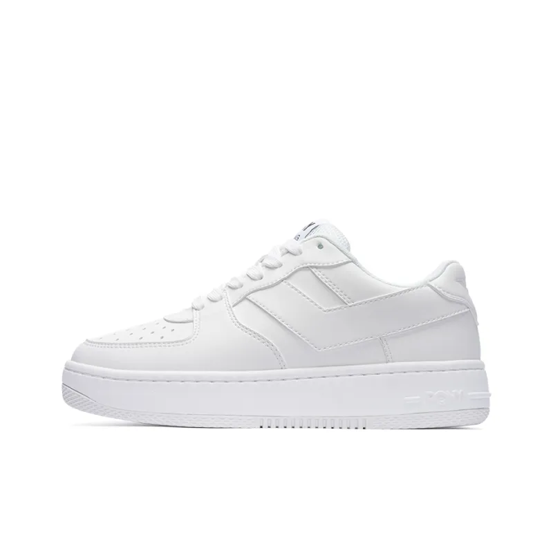 PONY Lighting Slip Resistant Cushioning Wear Resistant Low Top Skateboard Shoes Unisex White-0