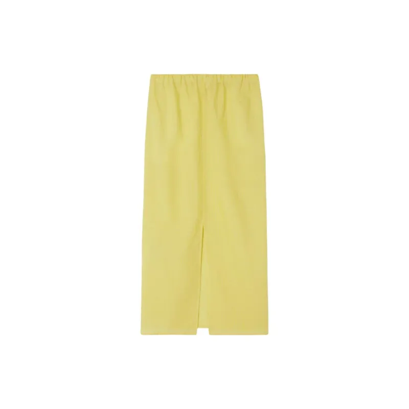 AMERICAN VINTAGE A.M SS24 JUPE FEMME PYKOBOO Casual Long Skirts Women's Neon Yellow-1