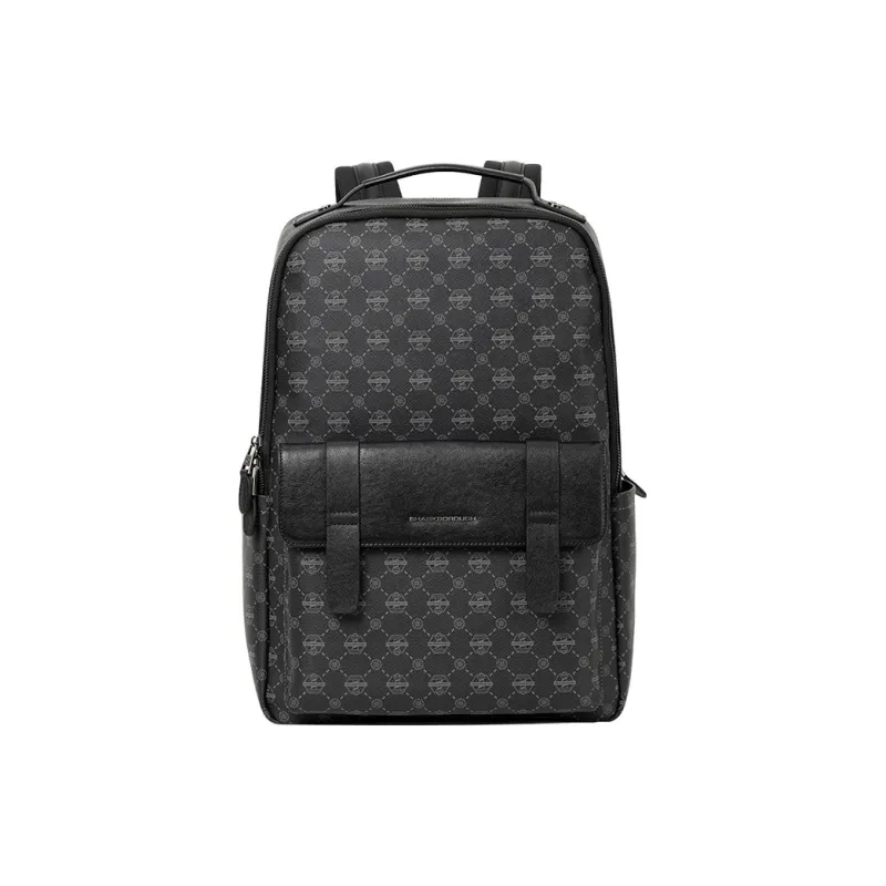 Sharkborough PVC With Cow Leather Laptop Backpack Tubas Men's Black-1