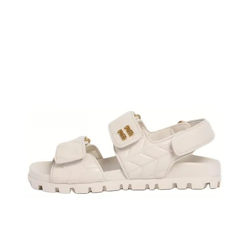 MIU MIU Matelassé Logo plaque Sandals