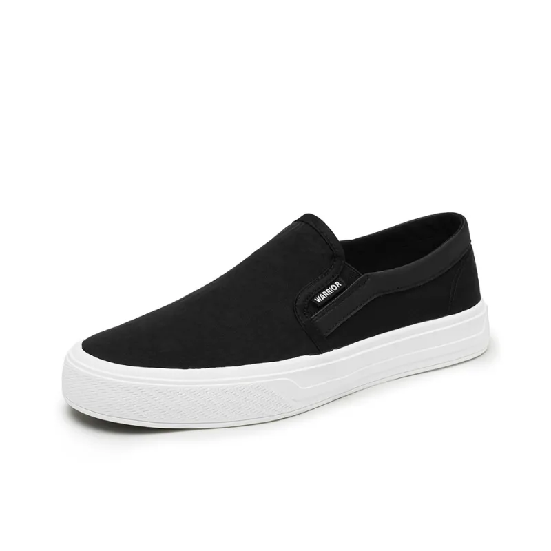 Warrior Slip on Shoes Wear resistant, Lightweight, Breathable, And Non slip. Low Top Canvas Shoes Men's Black-2