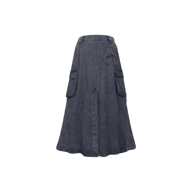 BJHG Denim Long Skirts Women's Dusty Gray-1