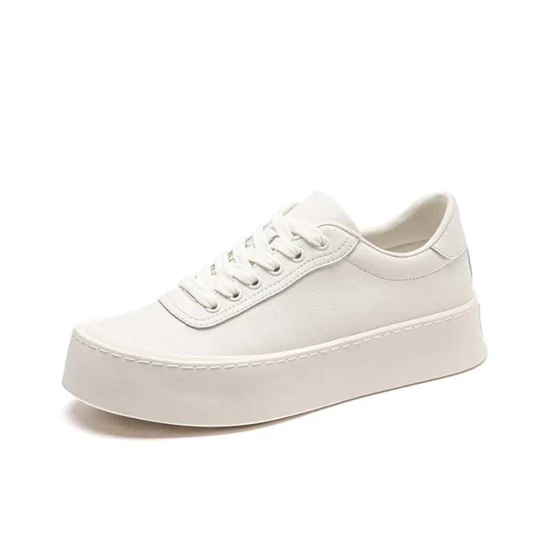 Little Red Man Low Top Stylish Skateboarding Shoes Men's Ecru-1
