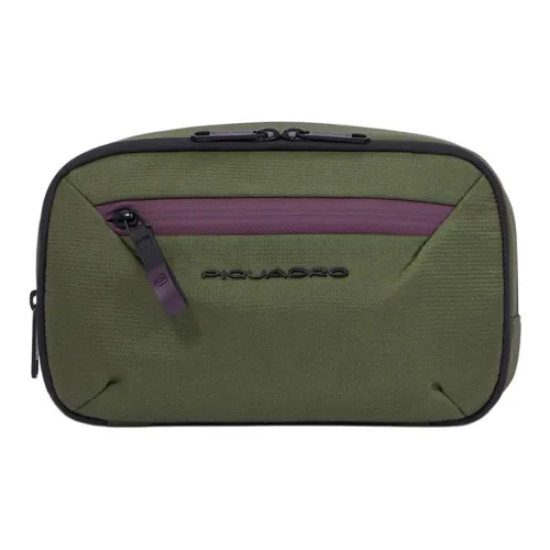 PIQUADRO Fabric Toiletry Bag, Makeup Bag Regular Unisex Gray Green