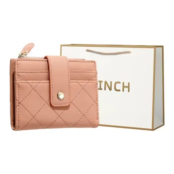 BRINCH PU Coin Purse Money Clip Wallet Card Holder Regular Women's Pink/Yellow/Blue