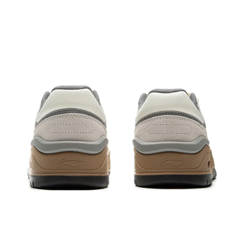 LiNing Moon White 2.0 Anti Slip And Wear Resistant Breathable Low Top Skateboard Shoes Women's Ecru-3