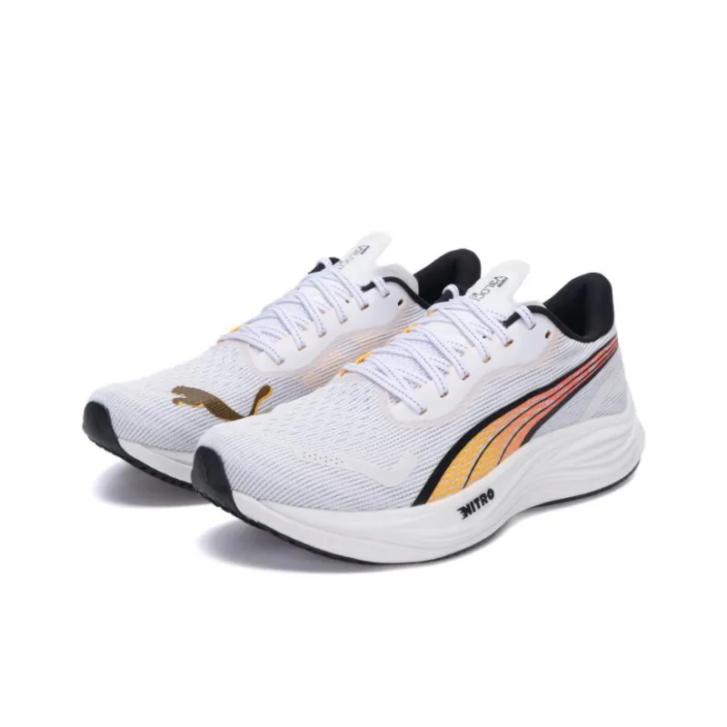 PUMA Velocity Nitro 3 Anti Slip Wear Resistant Low Top Running Shoes Men's Black White-1