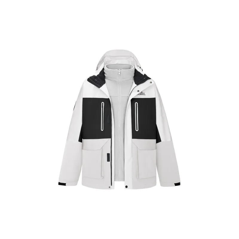 QIE Outdoor Multicolor Water Resistant Windproof Wear Resistant 3 in 1 Fleece Lining Windbreaker Jacket Unisex-19