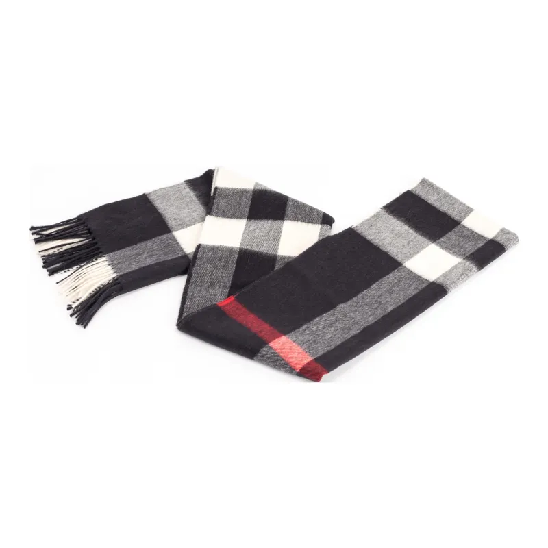Burberry Cashmere Knit Scarves Unisex Gray-1