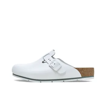 Birkenstock Boston Slip-Resistant Abrasion-Resistant Wrap-toe Slippers Unisex White Narrow Fit