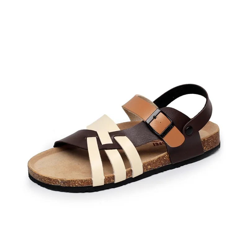 Golofi Double Layered Cork Slippers Roman Sandals Men's-9