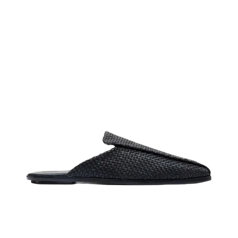 ST. AGNI Wrap-toe Slippers Women's Black-1
