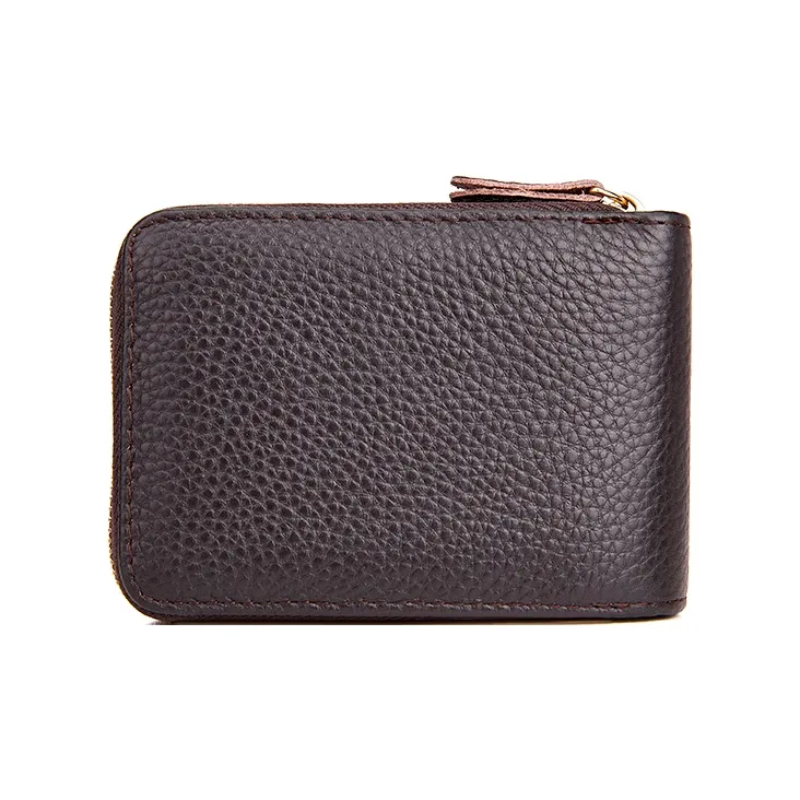 BOSTANTEN Leather Black/Coffee Card Holder Men's-3
