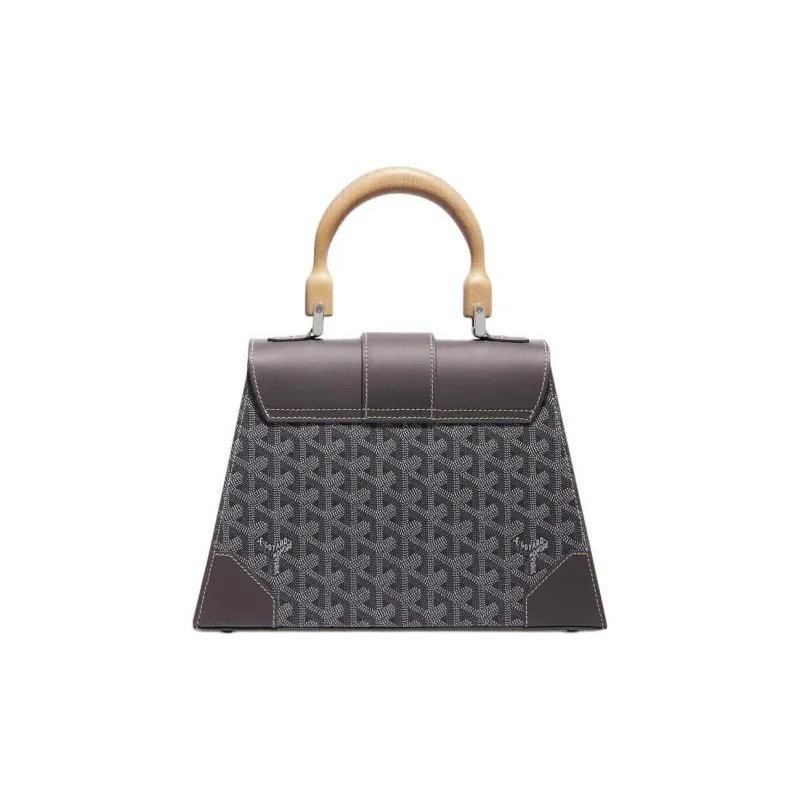 GOYARD Canvas With Leather Shoulder Bag Crossbody Bag Handbag Small Size Women's Gray-2