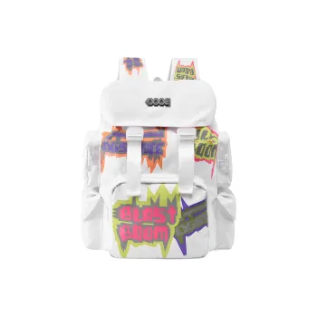COEXISTENCE Polyester Backpack Basketball Bag Large Size Unisex White