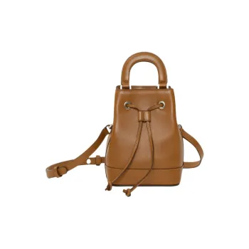 AU DEPART Calfskin Suede Blend Shoulder Bag Crossbody Bag Handbag Small Size Women's Conyac Brandy Color