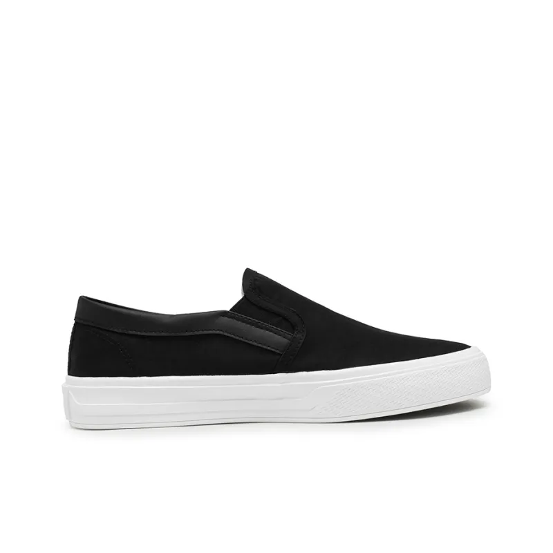 Warrior Slip on Shoes Wear resistant, Lightweight, Breathable, And Non slip. Low Top Canvas Shoes Men's Black-1