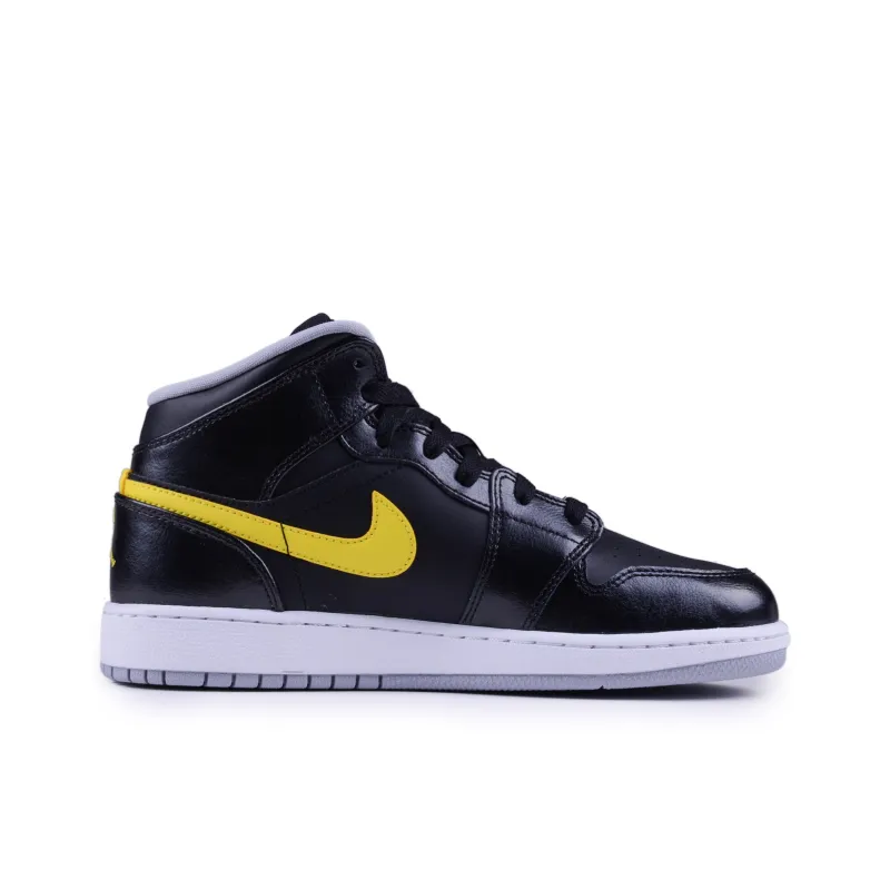 Jordan Air Jordan 1 Cushioning Wear-Resistant High-Top Vintage Basketball Shoes Men's Black Yellow-1