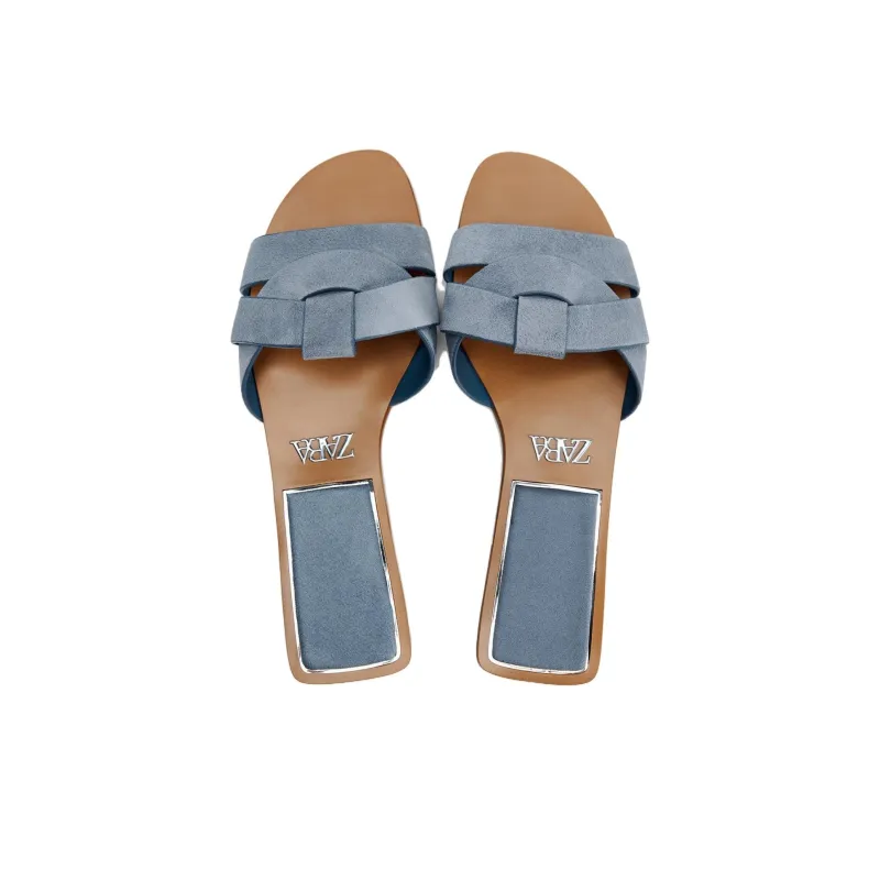 ZARA Slip Resistant Slide Slippers Women's Blue-2