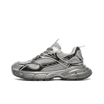BELLE Abrasion Resistant Slip Resistant Low Top Chunky Sneakers Men's Gray Black White