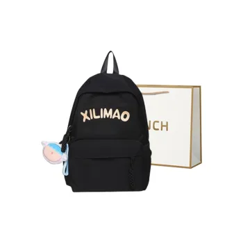 BRINCH Nylon Backpack Regular Unisex Black/Pink/Light Yellow/Light Green/Light Blue