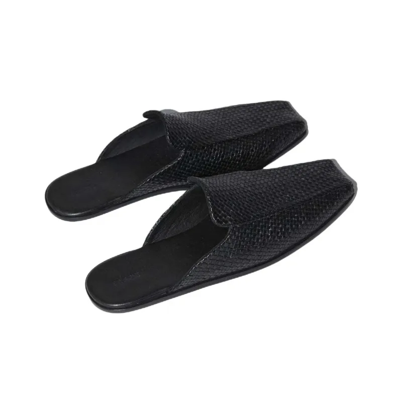 ST. AGNI Wrap-toe Slippers Women's Black-2