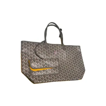 GOYARD Canvas With Leather Tote Bag Shopping Bag Handbag Small Size Unisex Khaki
