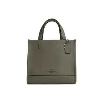 COACH Dempsey Pebbled Leather Tote Bag Shopping Bag Handbag Small Size Women's Green