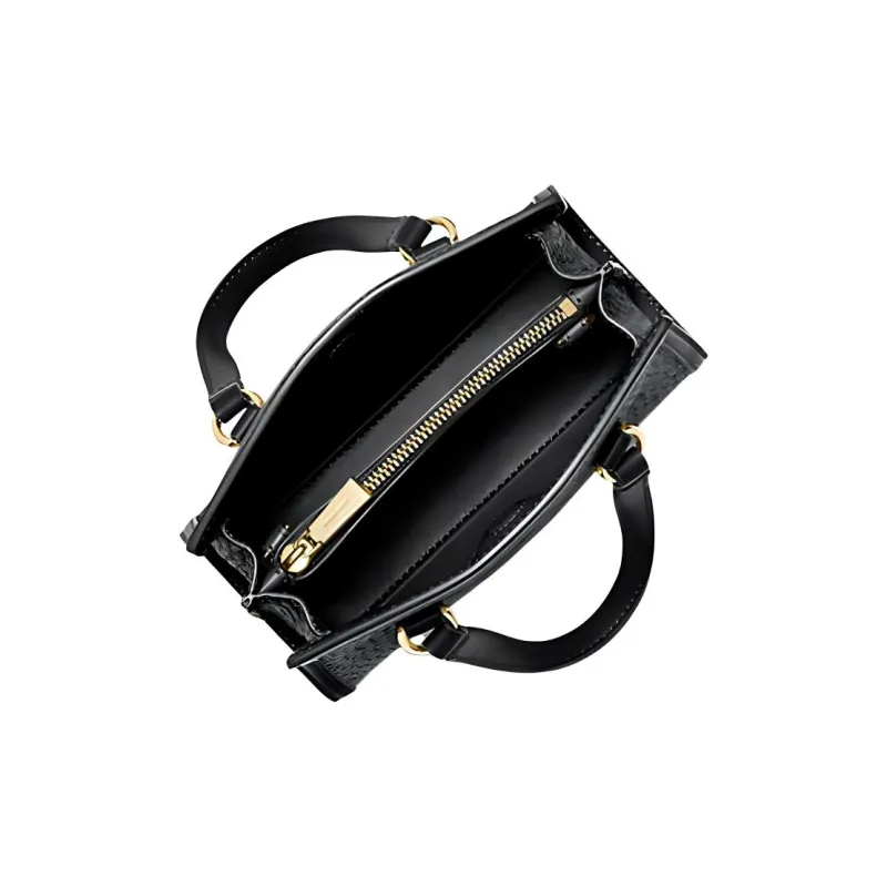 MICHAEL KORS Chantal Crocodile Embossed Leather Handbag Shoulder Bag Crossbody Bag Extra Small Women's Black-2