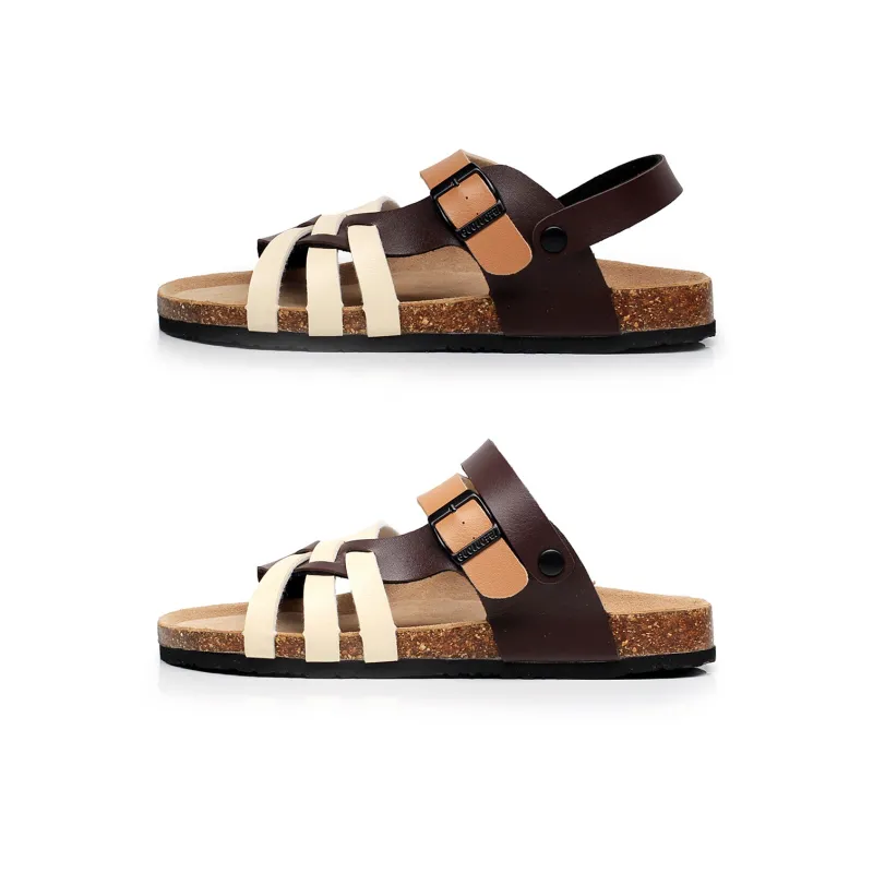 Golofi Double Layered Cork Slippers Roman Sandals Men's-10