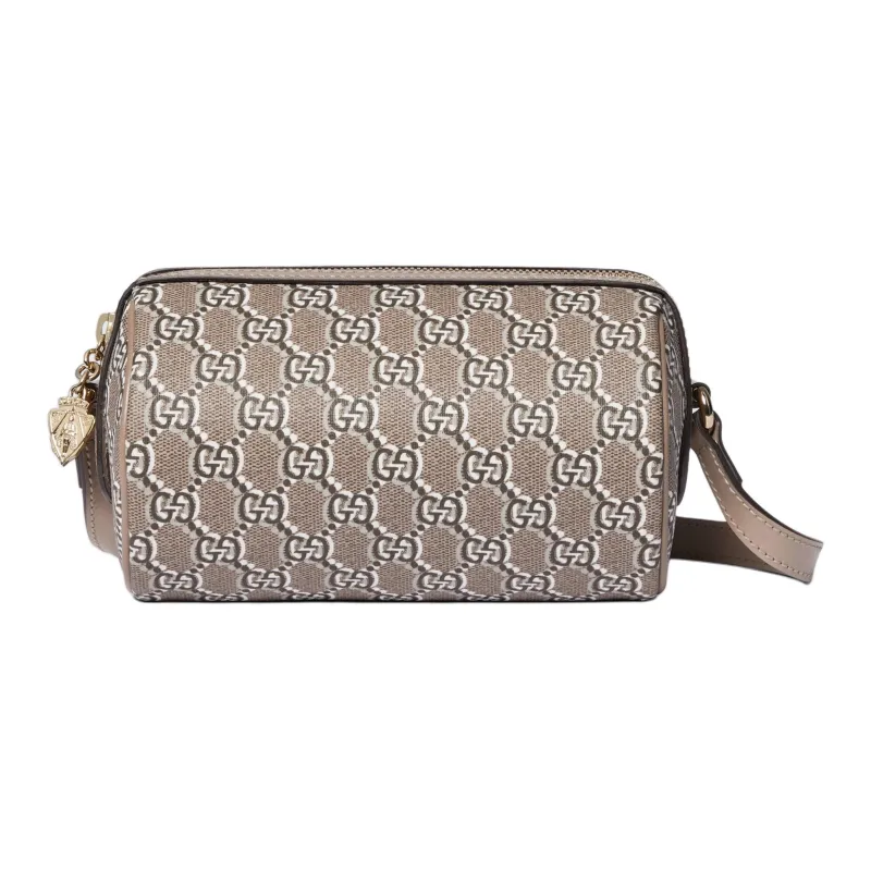 GUCCI Printed Leather Crossbody Bag Shoulder Bag Women's Taupe-0